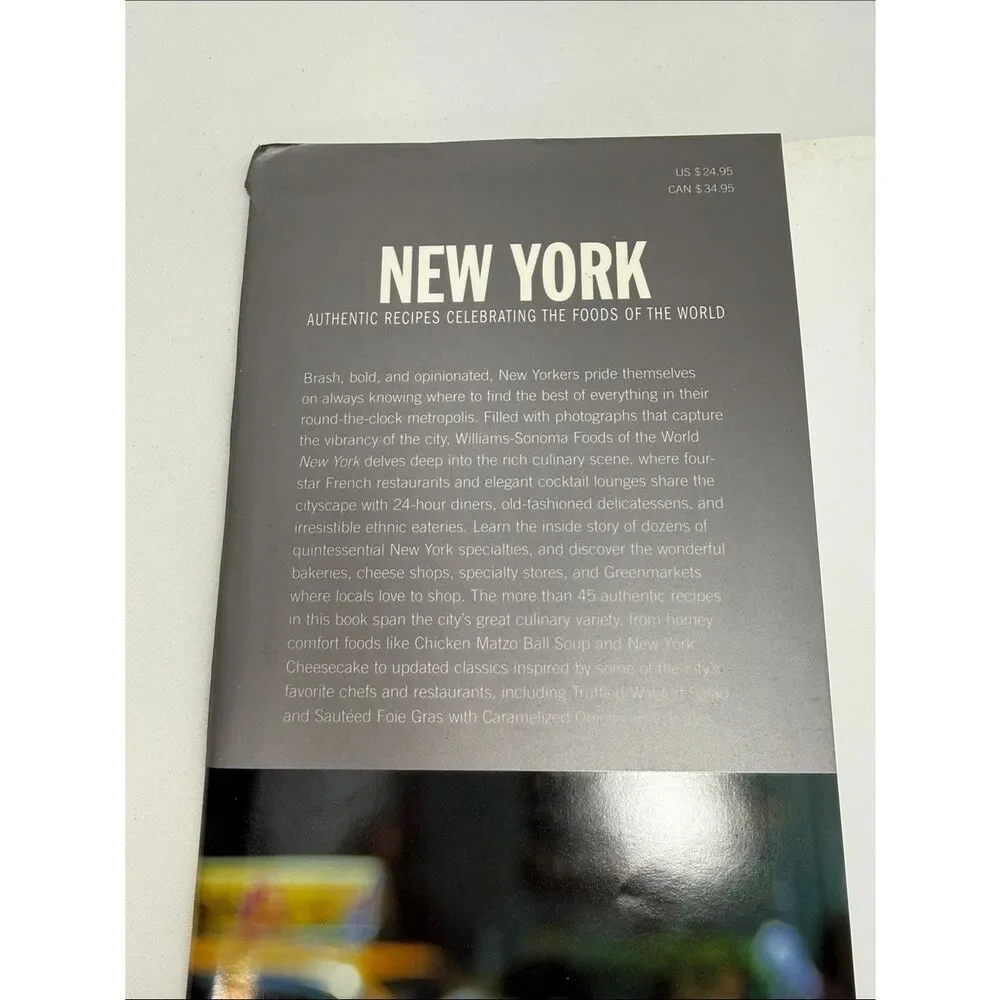 Williams-Sonoma New York Photo Recipe Book Celebrating Foods Of The World
